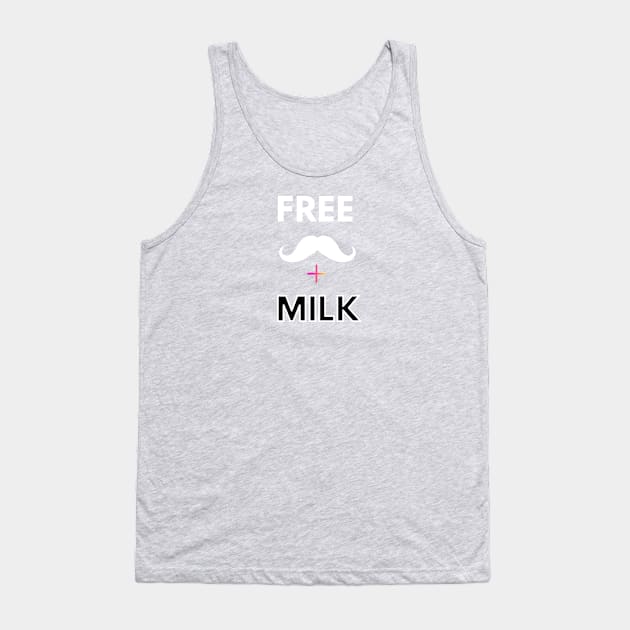 Free mustache + milk Tank Top by Dre